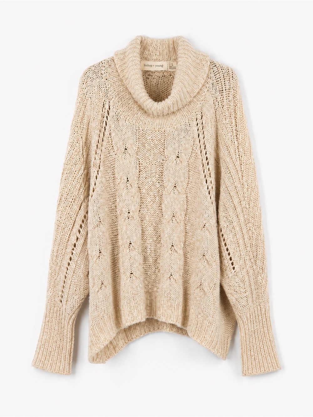 Cream Cable Knit Sweater Bishop and Young oversized slouchy
size large